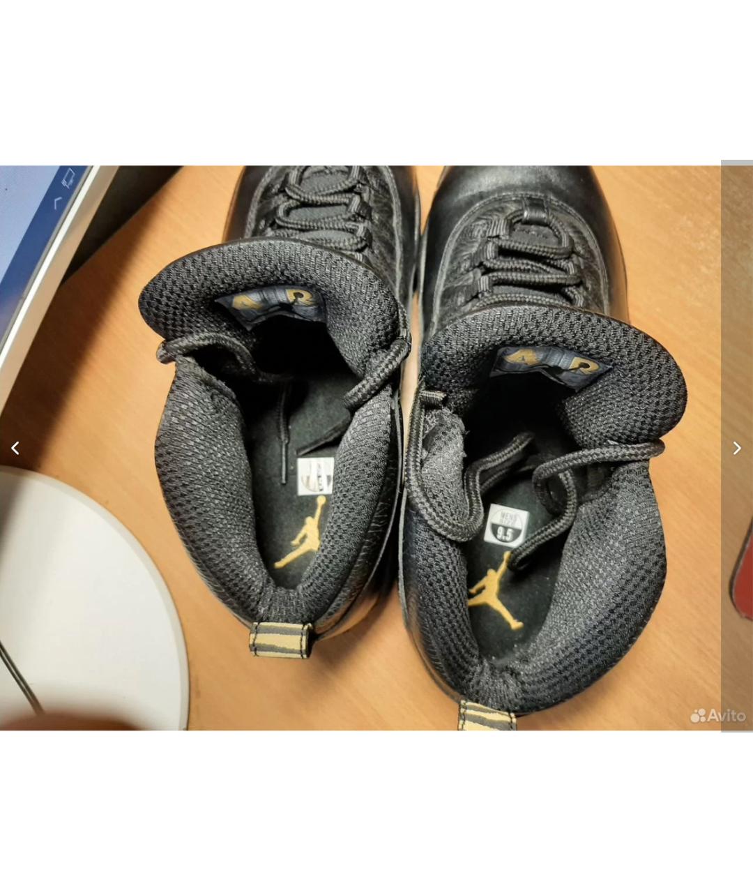 NIKE Черные кожаные высокие кроссовки / кеды, фото 3