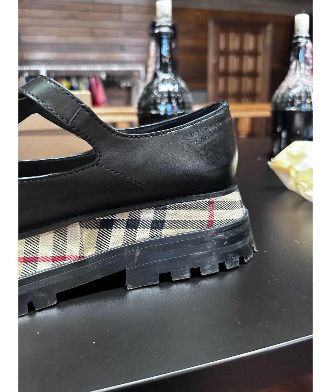 BURBERRY Черные кожаные лоферы, фото 8