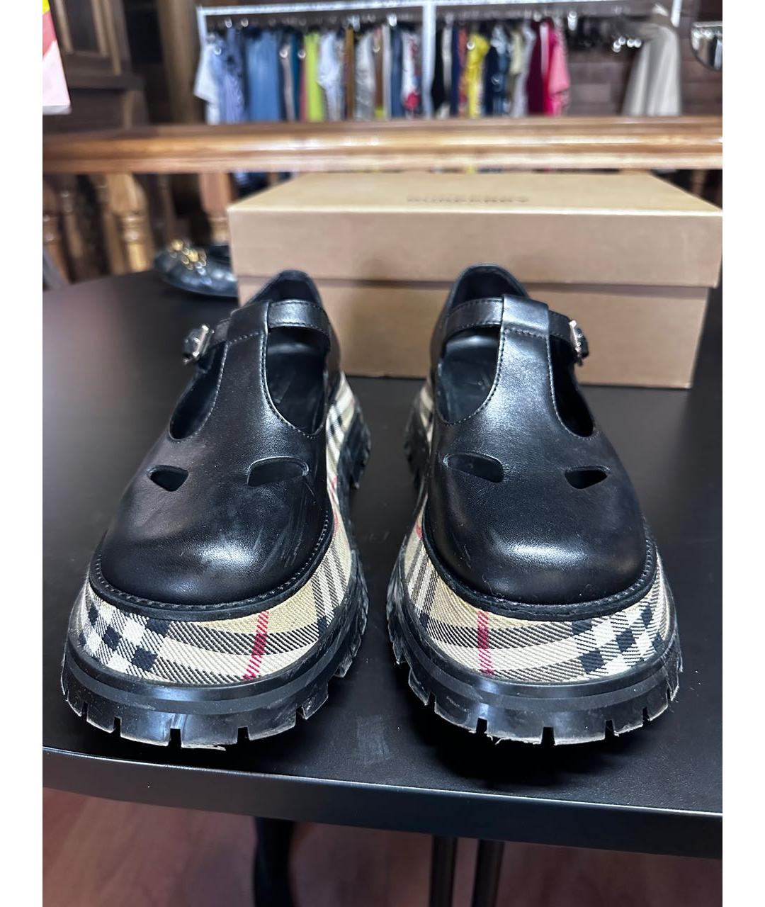 BURBERRY Черные кожаные лоферы, фото 2