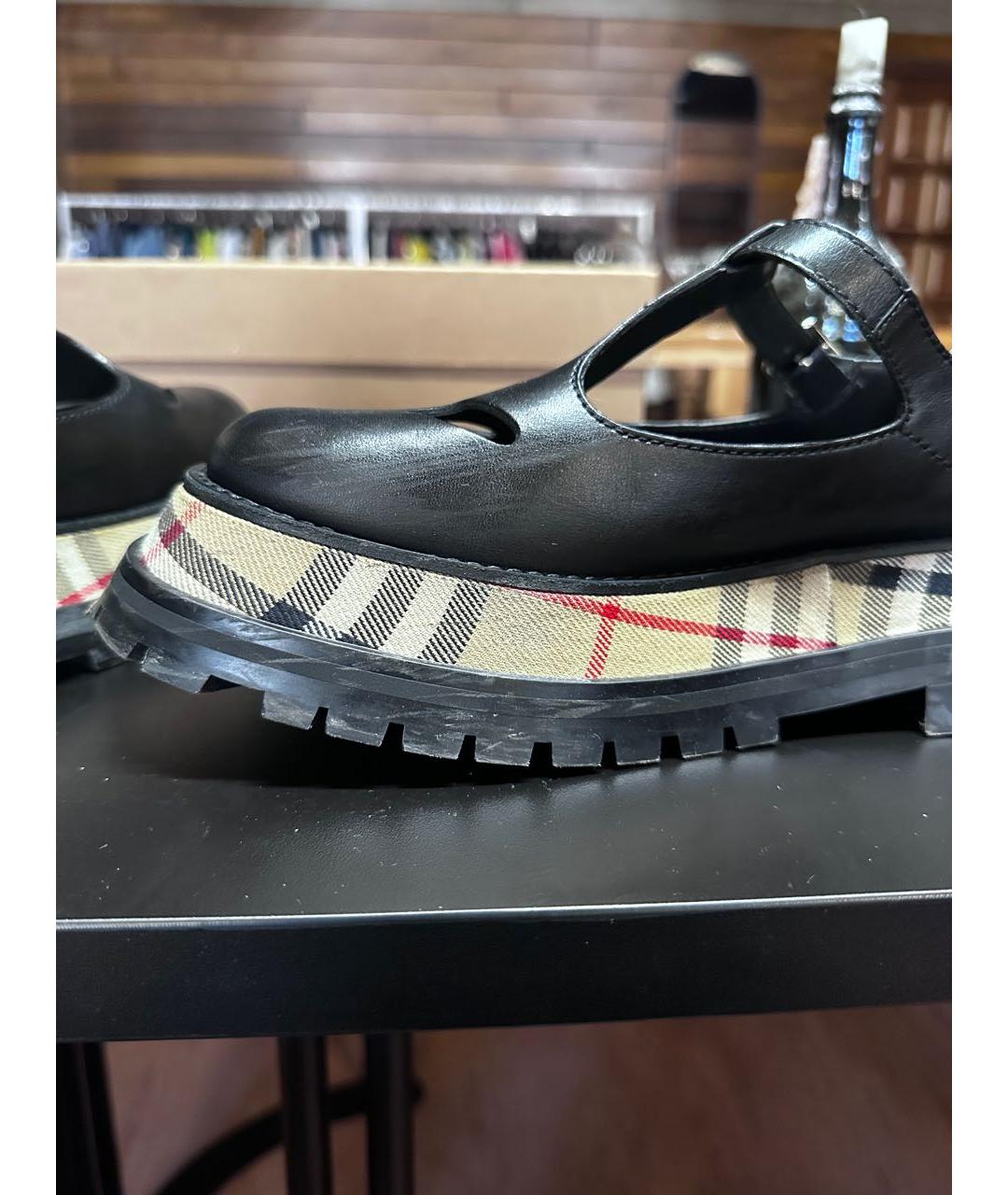 BURBERRY Черные кожаные лоферы, фото 5