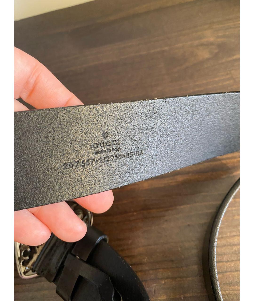 GUCCI Черный кожаный ремень, фото 2