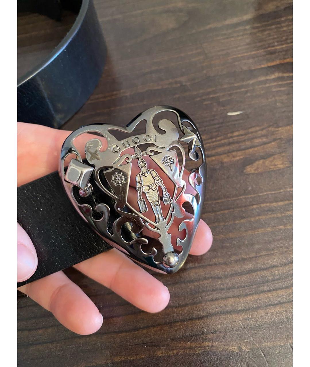 GUCCI Черный кожаный ремень, фото 3