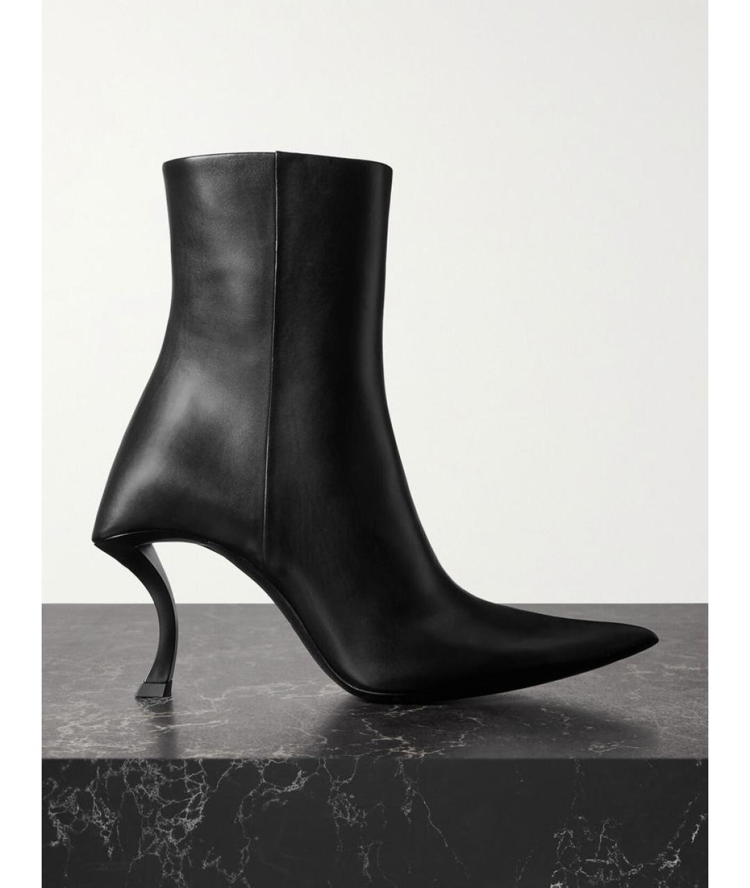 BALENCIAGA Черные кожаные ботильоны, фото 2