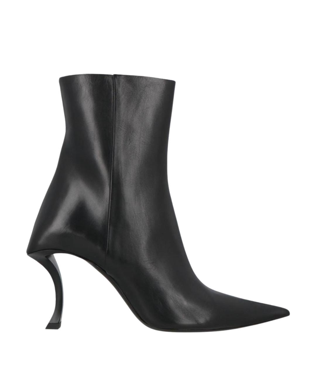 BALENCIAGA Черные кожаные ботильоны, фото 1