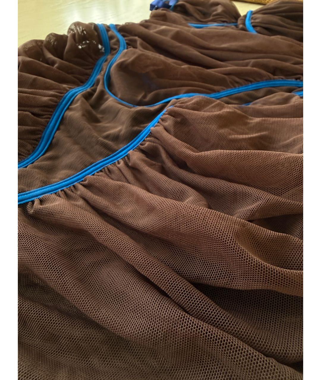 DIESEL Коричневое полиэстеровое коктейльное платье, фото 4