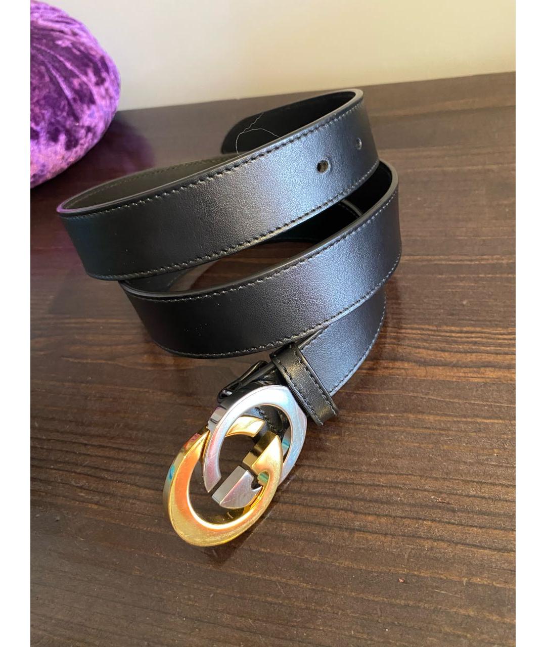 GUCCI Черный кожаный ремень, фото 4