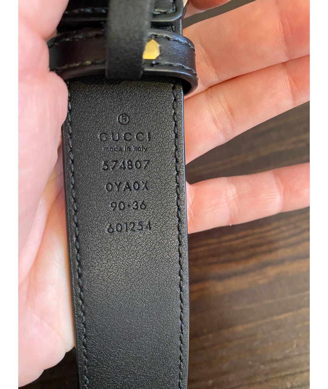 GUCCI Черный кожаный ремень, фото 3