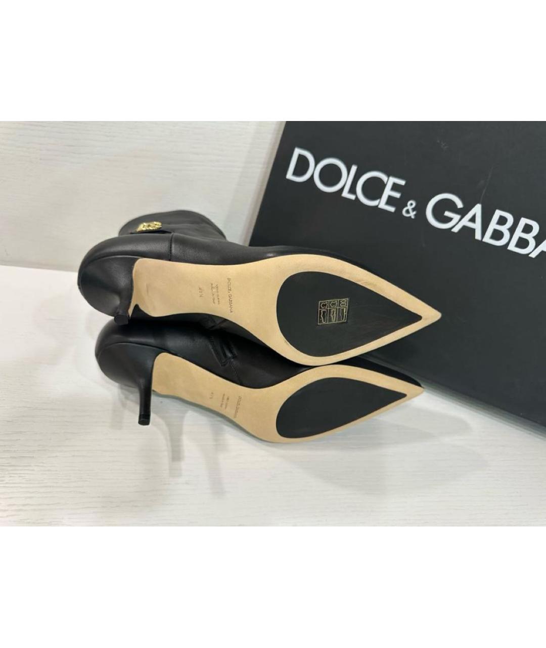 DOLCE&GABBANA Черные кожаные полусапоги, фото 7