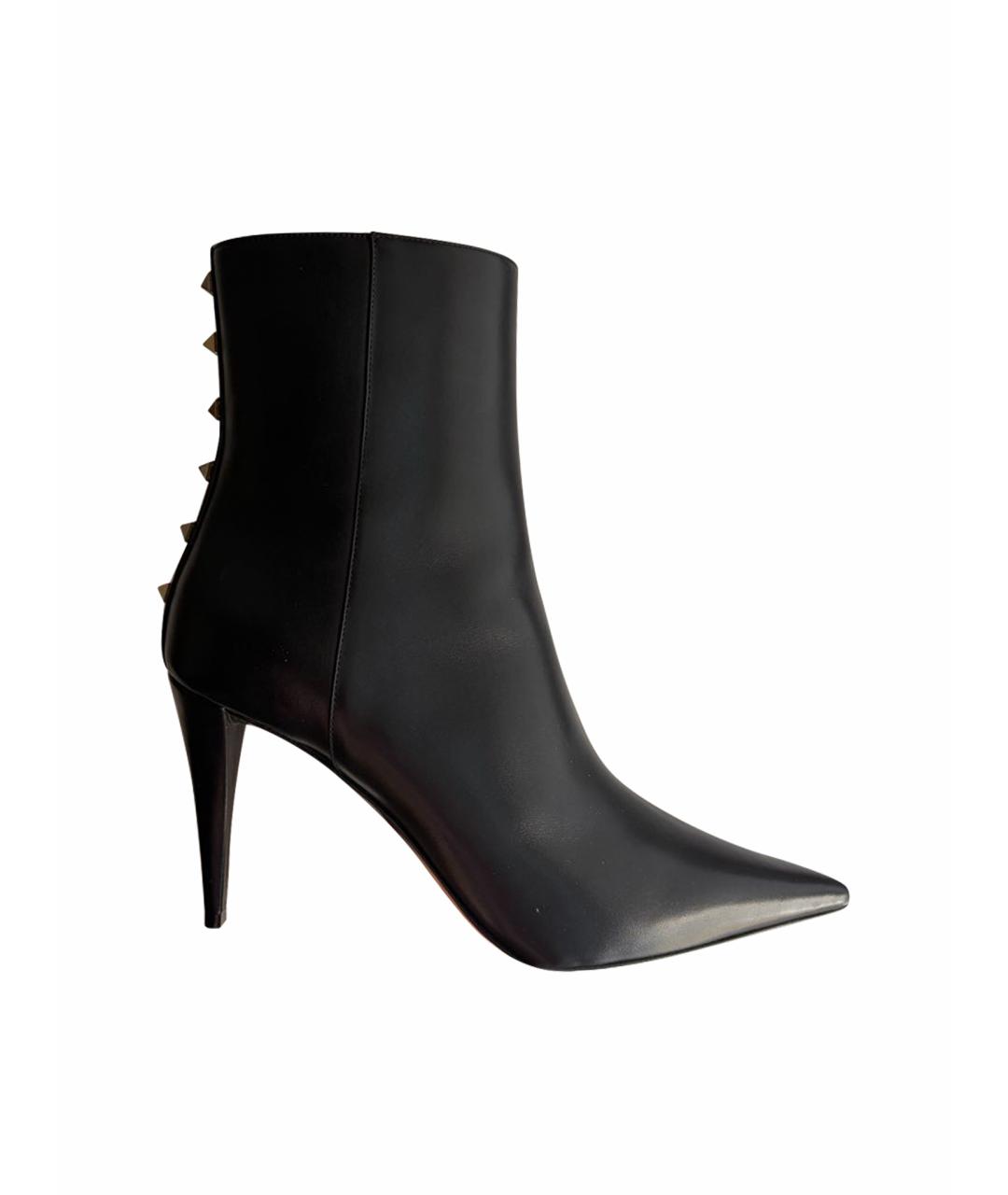 VALENTINO Черные кожаные ботильоны, фото 1