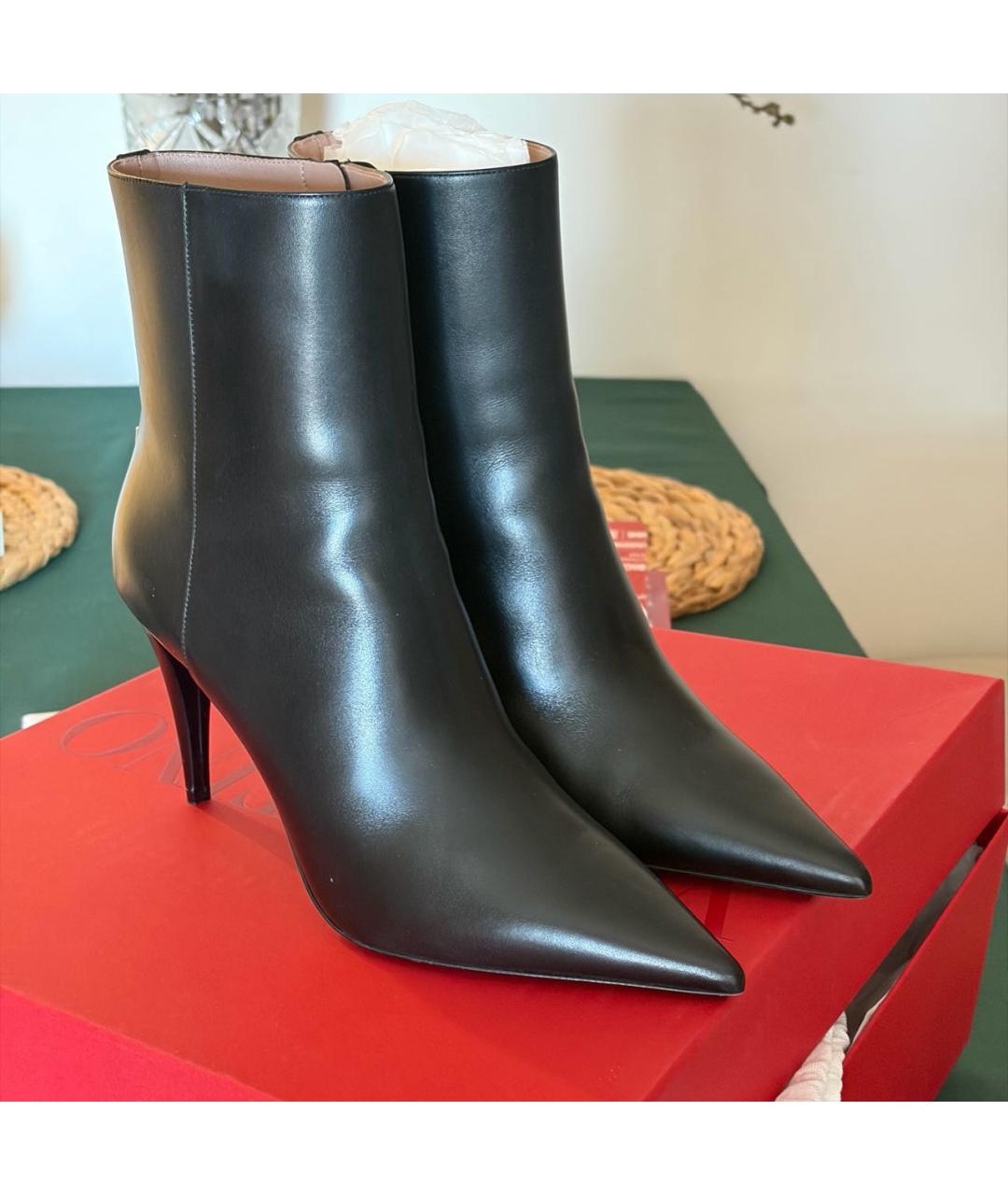 VALENTINO Черные кожаные ботильоны, фото 3