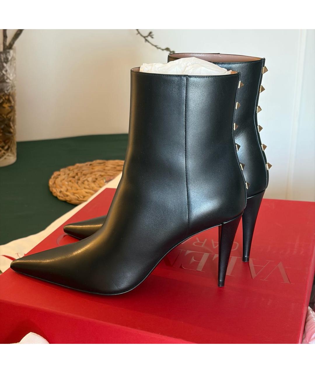 VALENTINO Черные кожаные ботильоны, фото 5