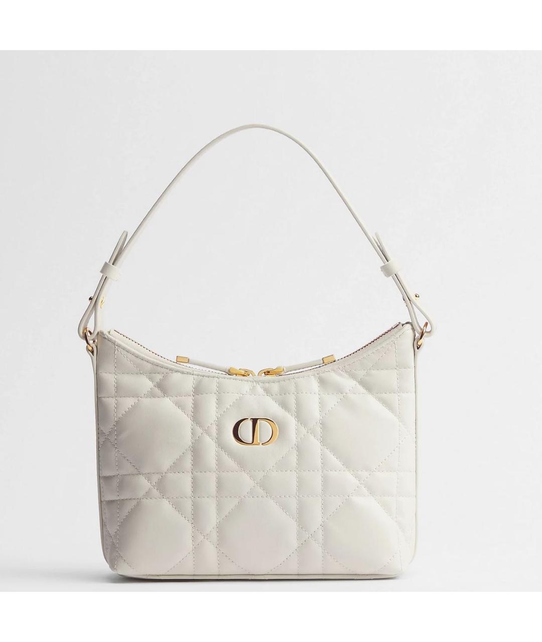 CHRISTIAN DIOR Белая кожаная сумка через плечо, фото 4