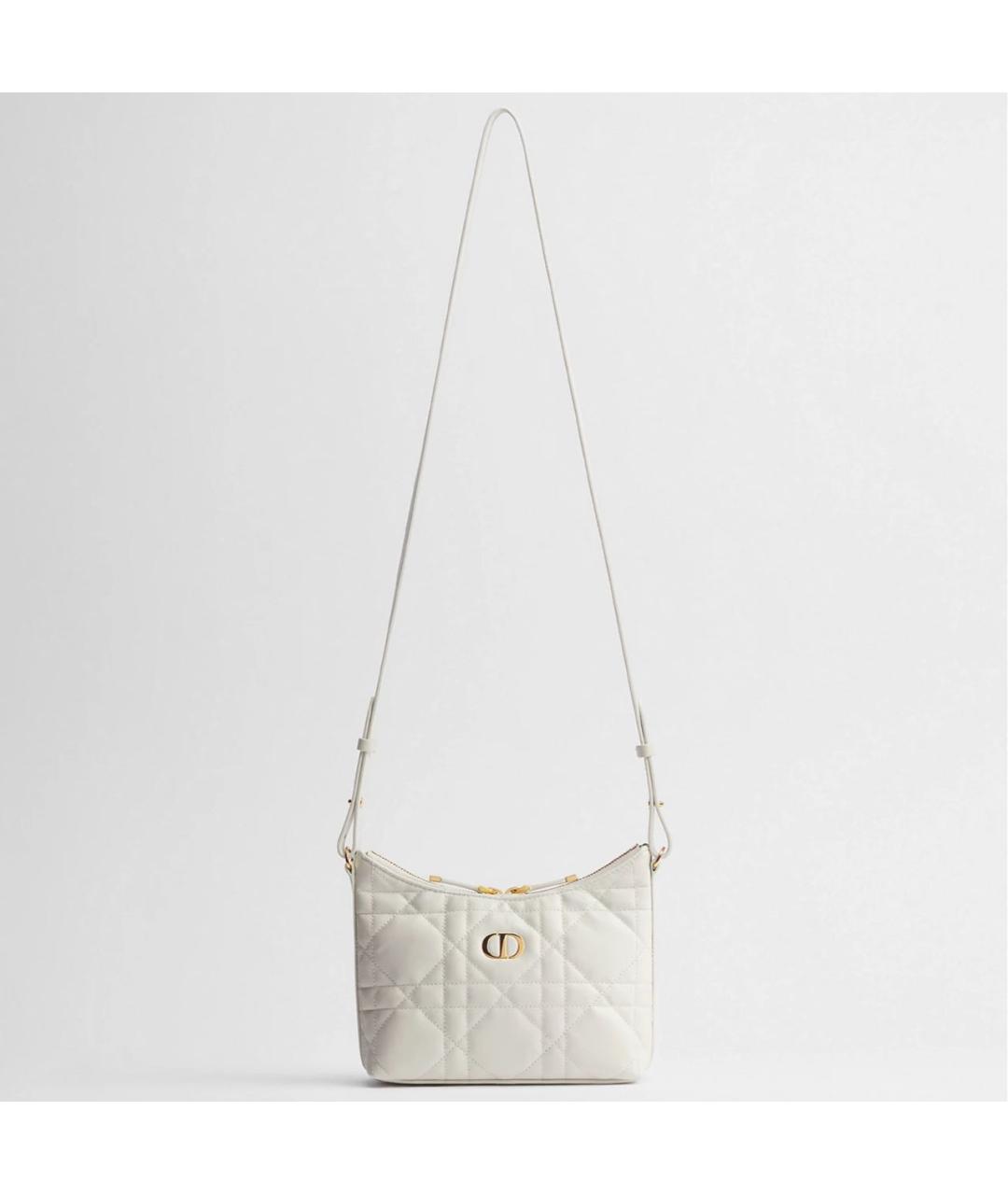CHRISTIAN DIOR Белая кожаная сумка через плечо, фото 3