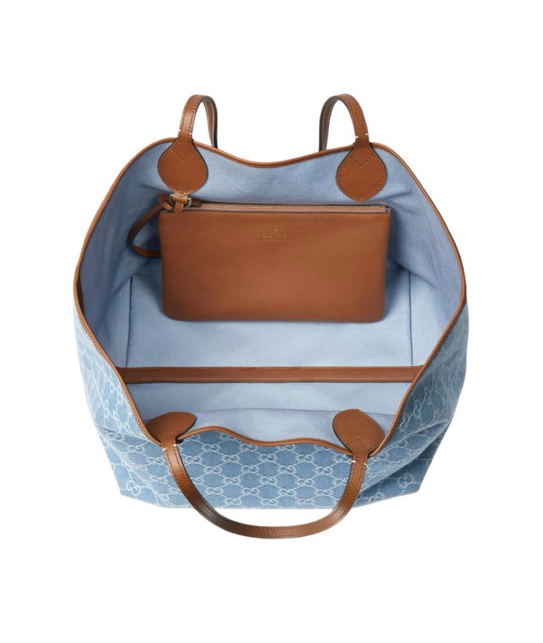 GUCCI Голубая сумка тоут, фото 4