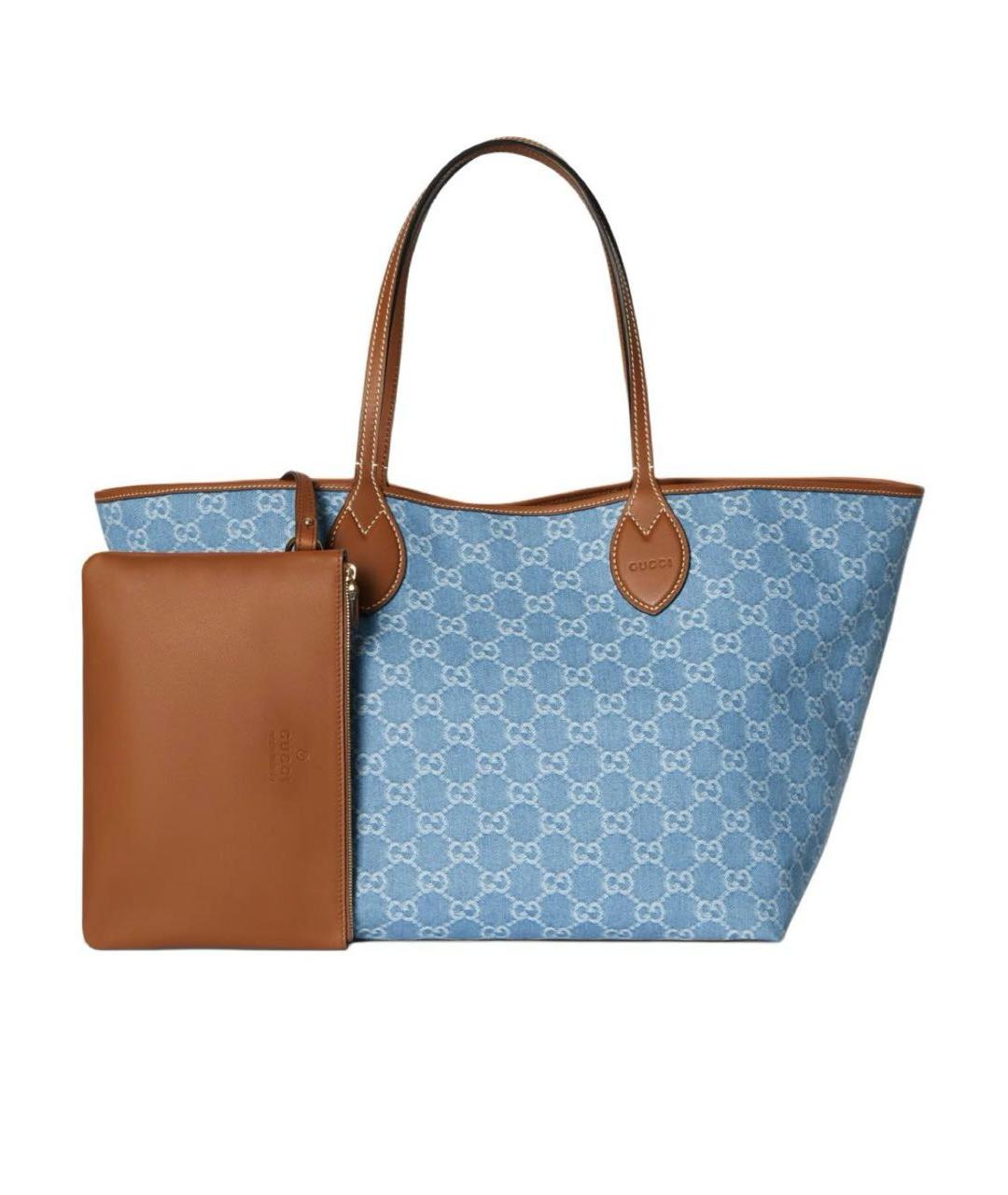 GUCCI Голубая сумка тоут, фото 1