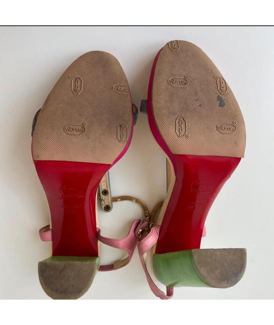 CHRISTIAN LOUBOUTIN Мульти кожаные босоножки, фото 5