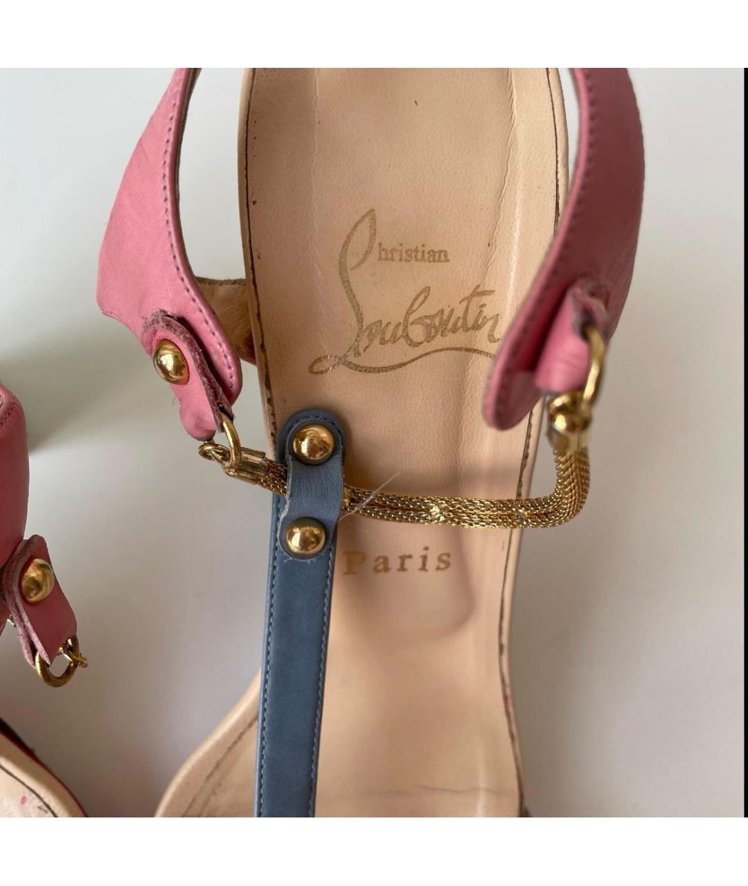 CHRISTIAN LOUBOUTIN Мульти кожаные босоножки, фото 4