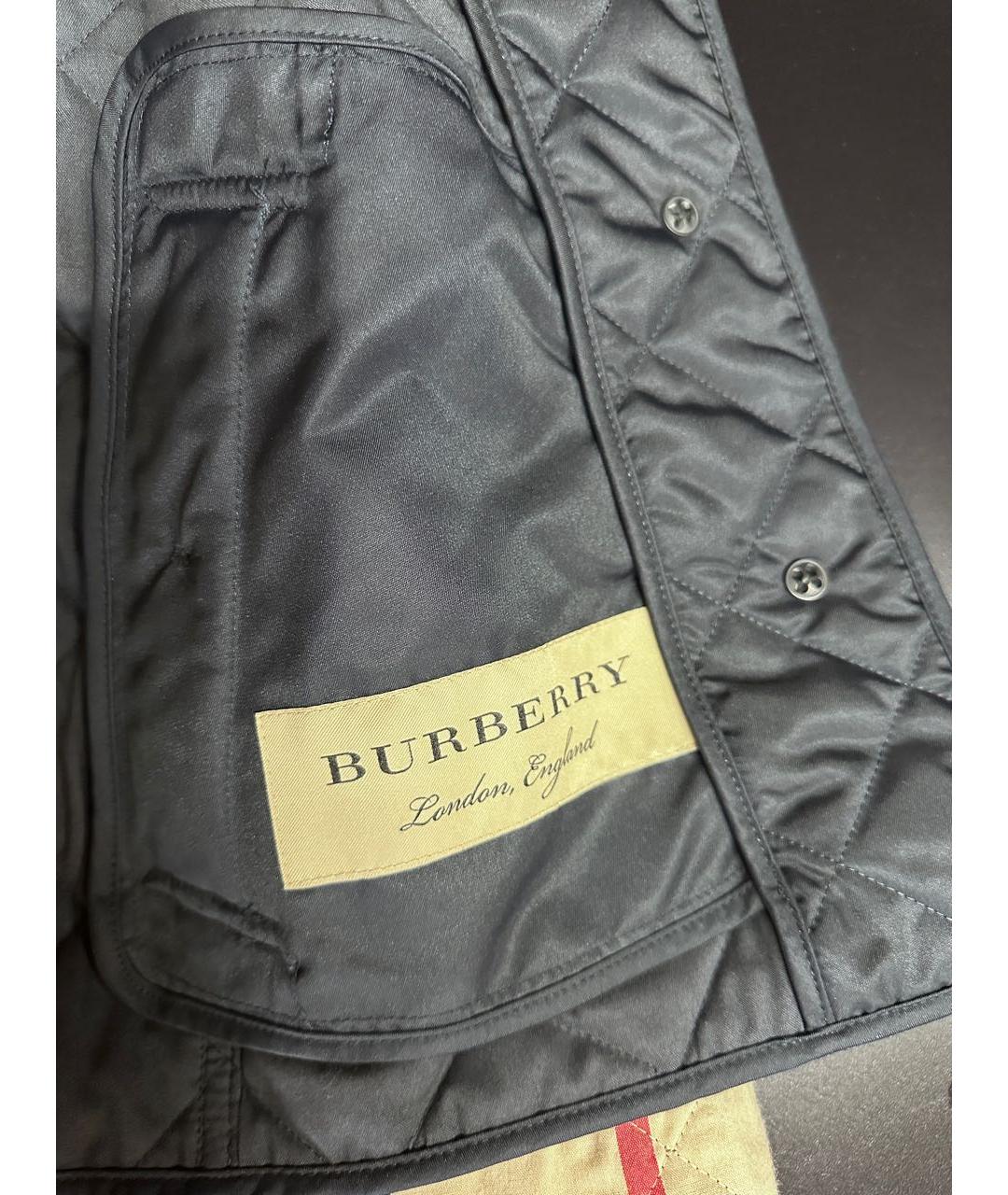 BURBERRY Темно-синяя полиэстеровая куртка, фото 7