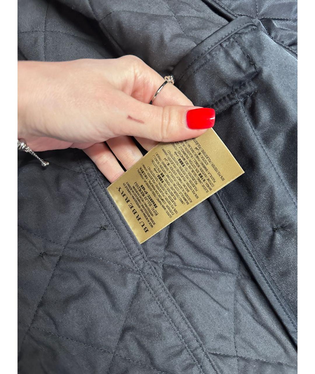 BURBERRY Темно-синяя полиэстеровая куртка, фото 5