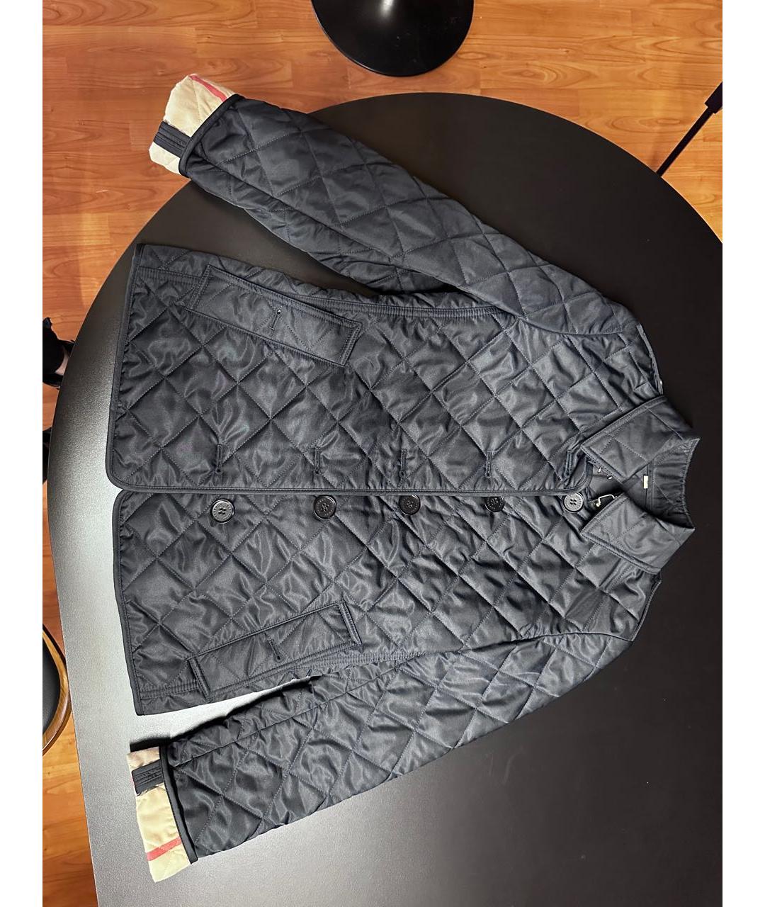 BURBERRY Темно-синяя полиэстеровая куртка, фото 9