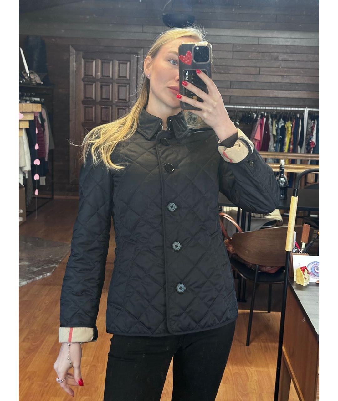 BURBERRY Темно-синяя полиэстеровая куртка, фото 8