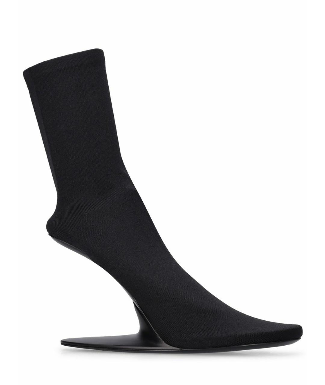 BALENCIAGA Черные текстильные ботильоны, фото 5