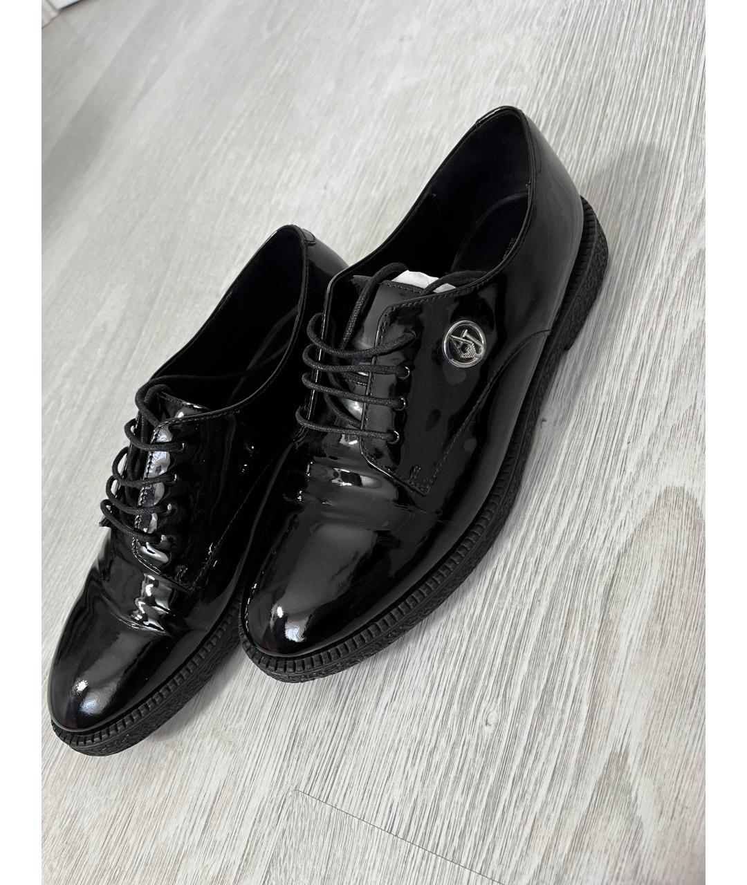 ARMANI JEANS Черные лоферы из лакированной кожи, фото 3