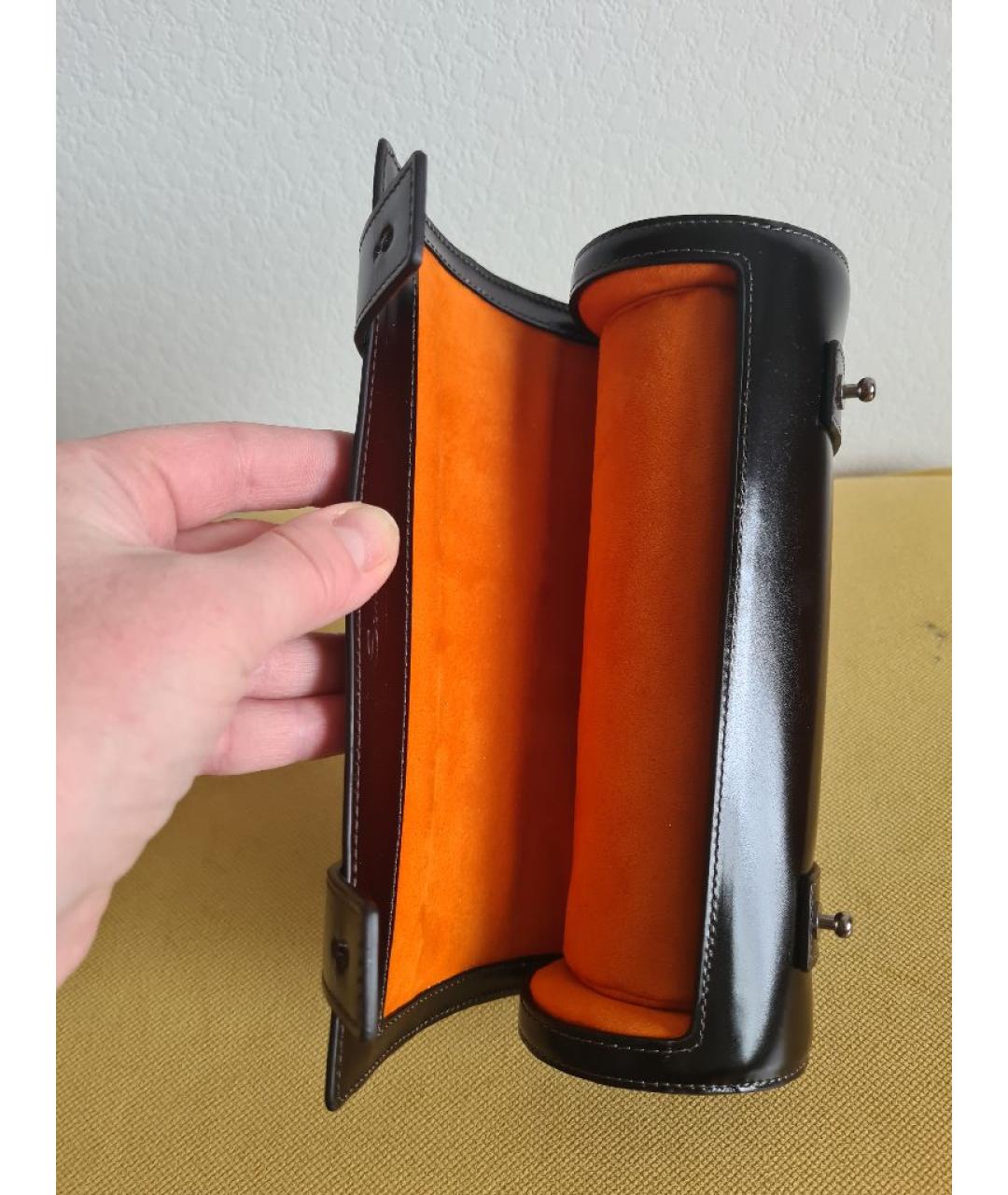 SANTONI Коричневая кожаная барсетка, фото 3