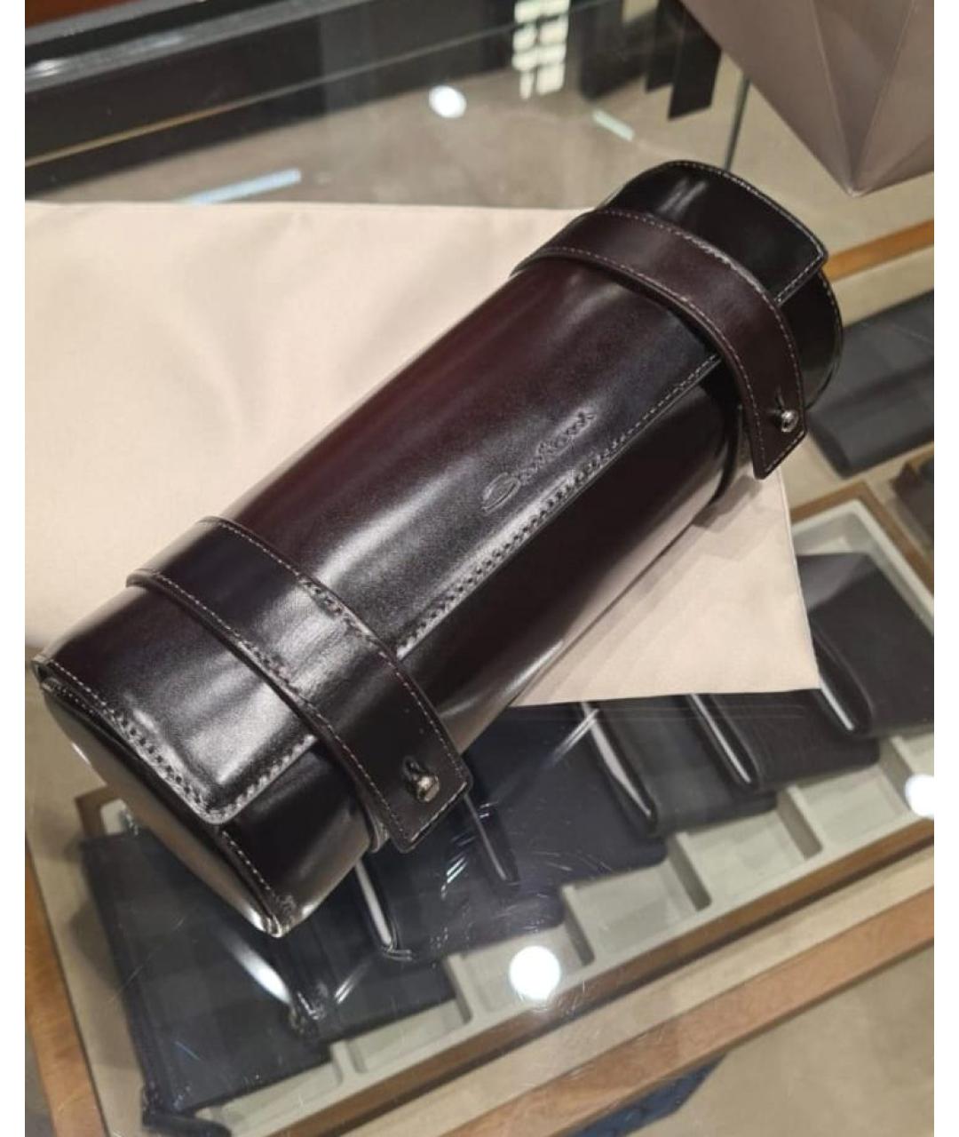 SANTONI Коричневая кожаная барсетка, фото 5