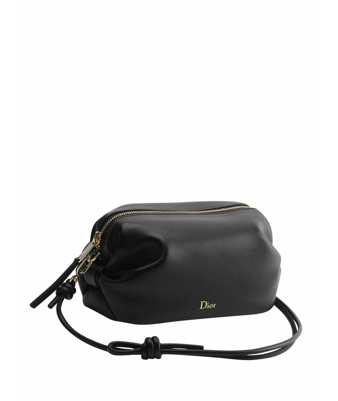 CHRISTIAN DIOR Черная кожаная сумка с короткими ручками, фото 4