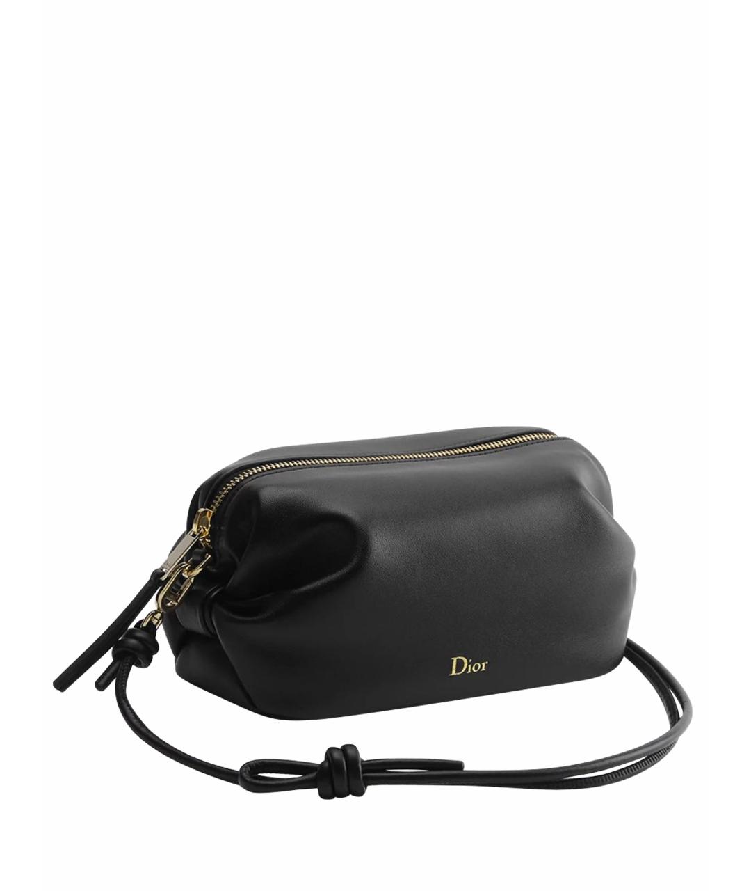 CHRISTIAN DIOR Черная кожаная сумка с короткими ручками, фото 1