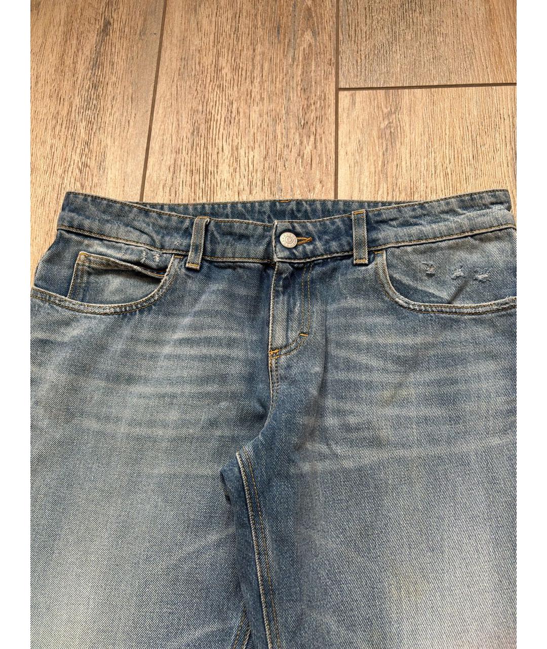 GUCCI Голубые хлопковые джинсы клеш, фото 3