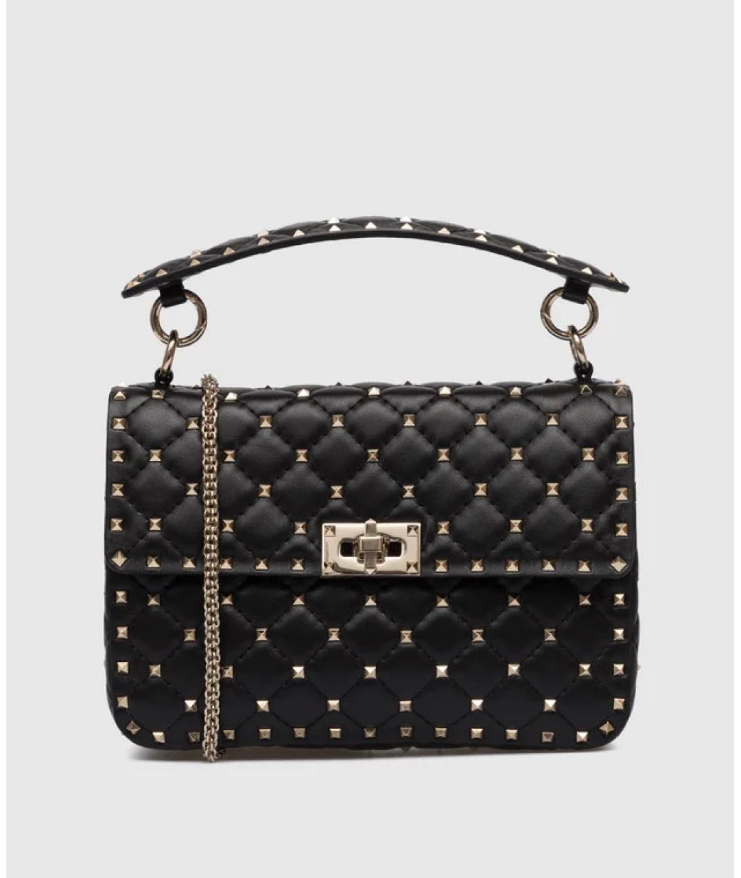 VALENTINO Черная кожаная сумка через плечо, фото 6