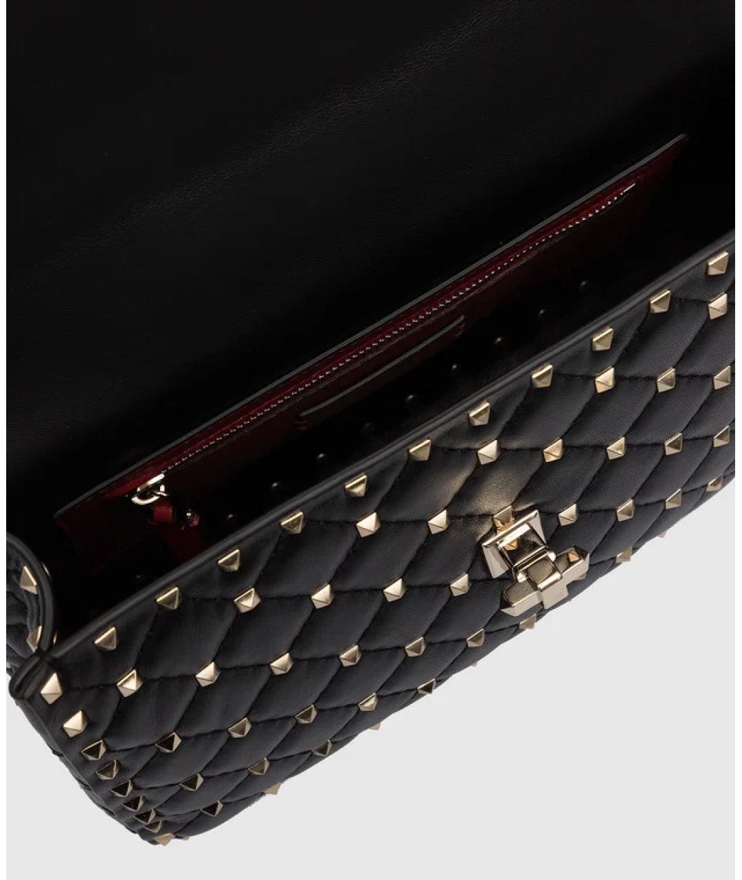 VALENTINO Черная кожаная сумка через плечо, фото 4