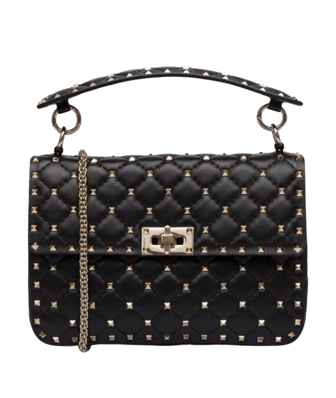 VALENTINO Черная кожаная сумка через плечо, фото 1