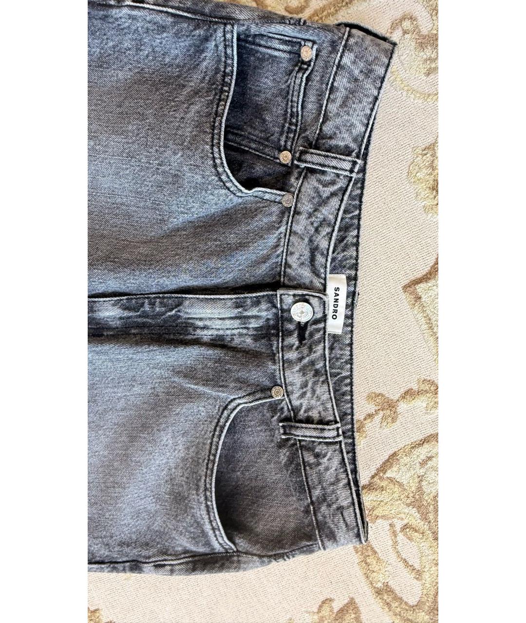 SANDRO Серые хлопковые джинсы слим, фото 3