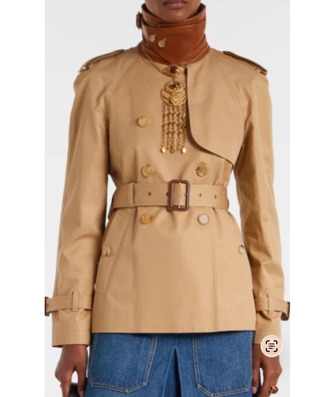 CHLOE Бежевый хлопковый тренч/плащ, фото 5