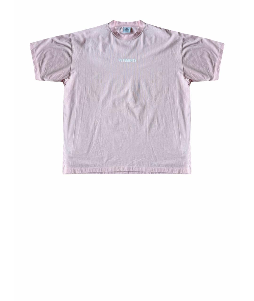 VETEMENTS Розовая хлопковая футболка, фото 1