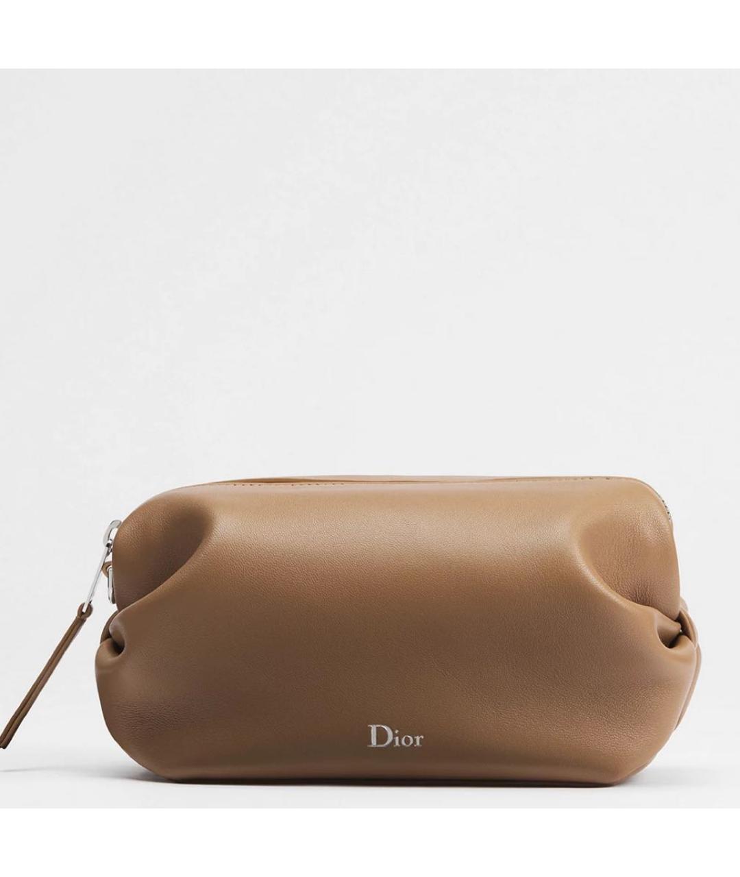 CHRISTIAN DIOR Коричневая кожаная сумка с короткими ручками, фото 2