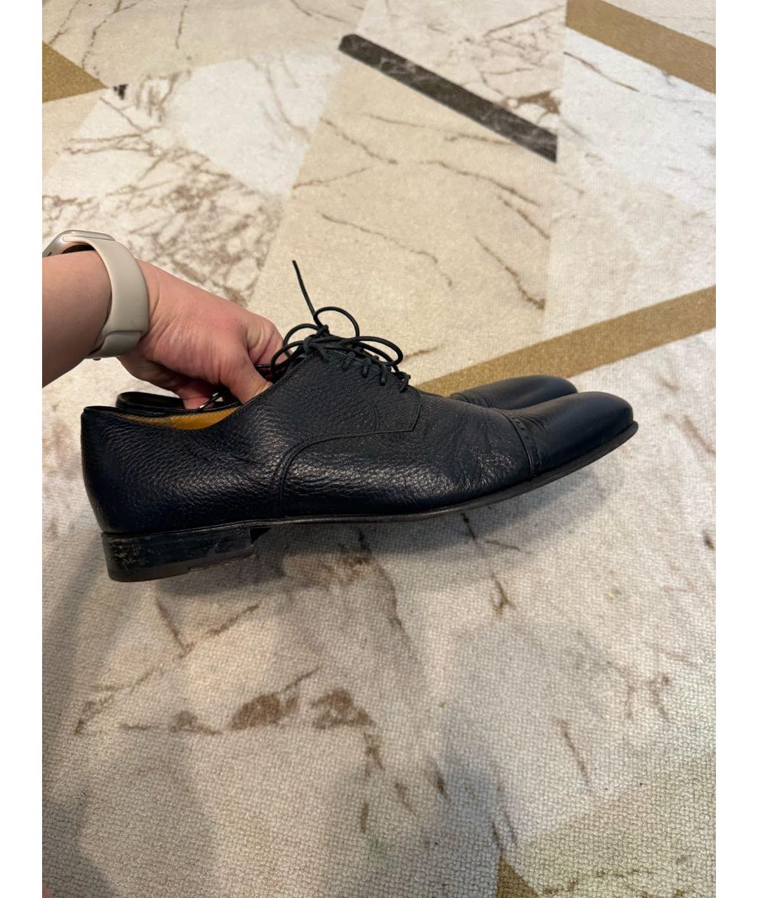 BARRETT Темно-синие кожаные туфли, фото 9