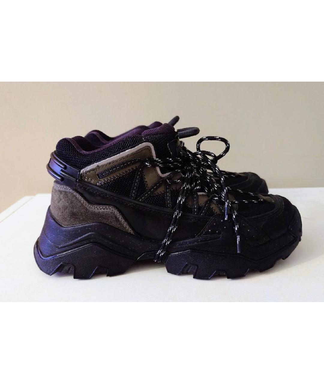 KENZO Черные кожаные высокие кроссовки / кеды, фото 5