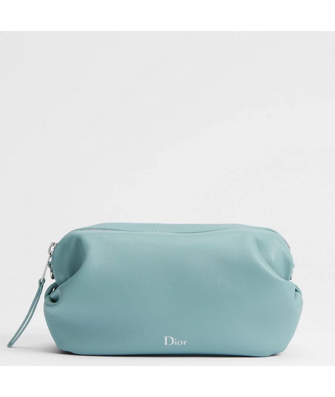 CHRISTIAN DIOR Голубая кожаная сумка с короткими ручками, фото 2