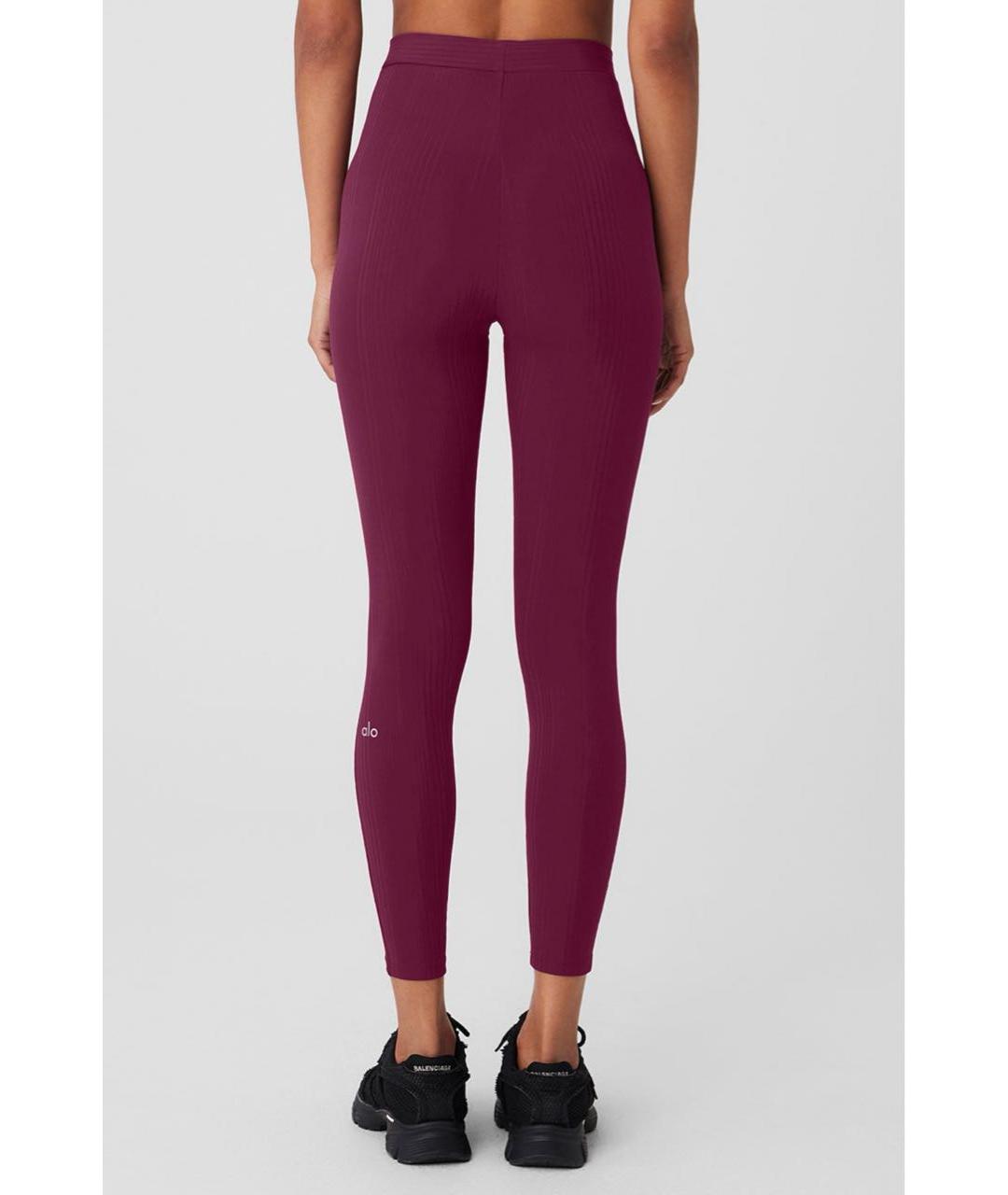 ALO YOGA Бордовые леггинсы и велосипедки, фото 7