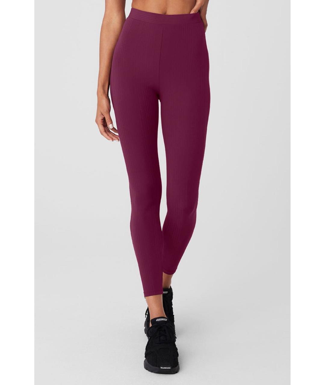 ALO YOGA Бордовые леггинсы и велосипедки, фото 5