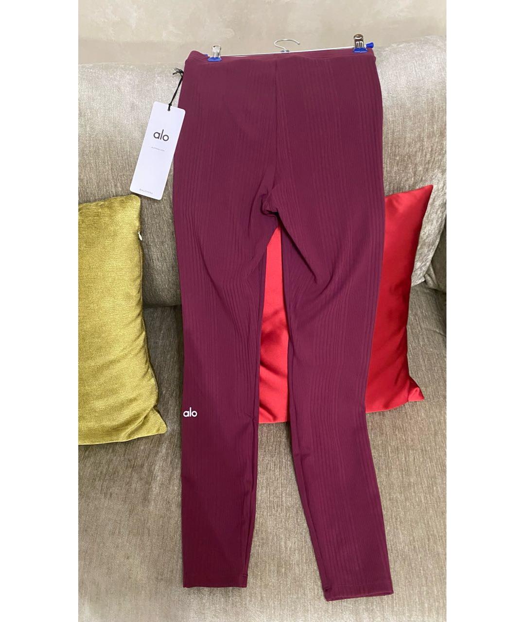 ALO YOGA Бордовые леггинсы и велосипедки, фото 2