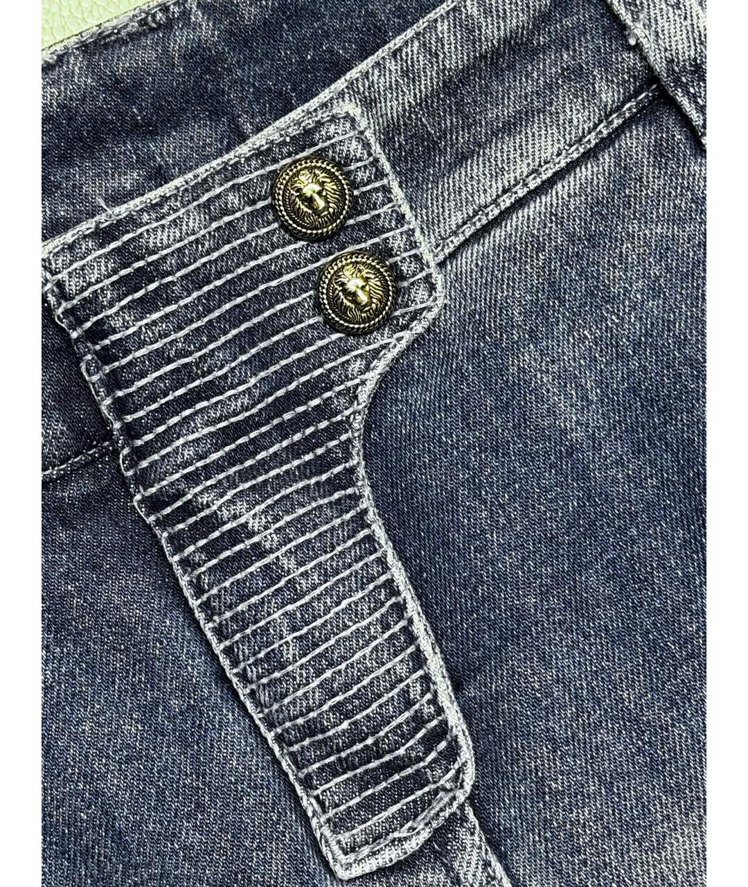 BALMAIN Синие хлопко-эластановые джинсы слим, фото 4