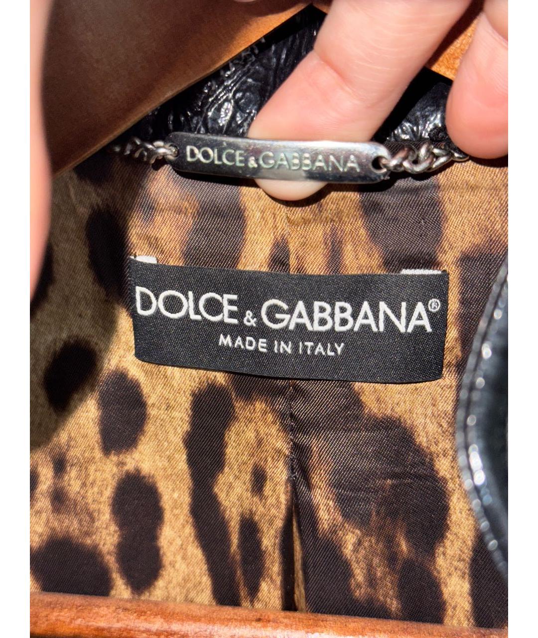 DOLCE&GABBANA Черная кожаная куртка, фото 3