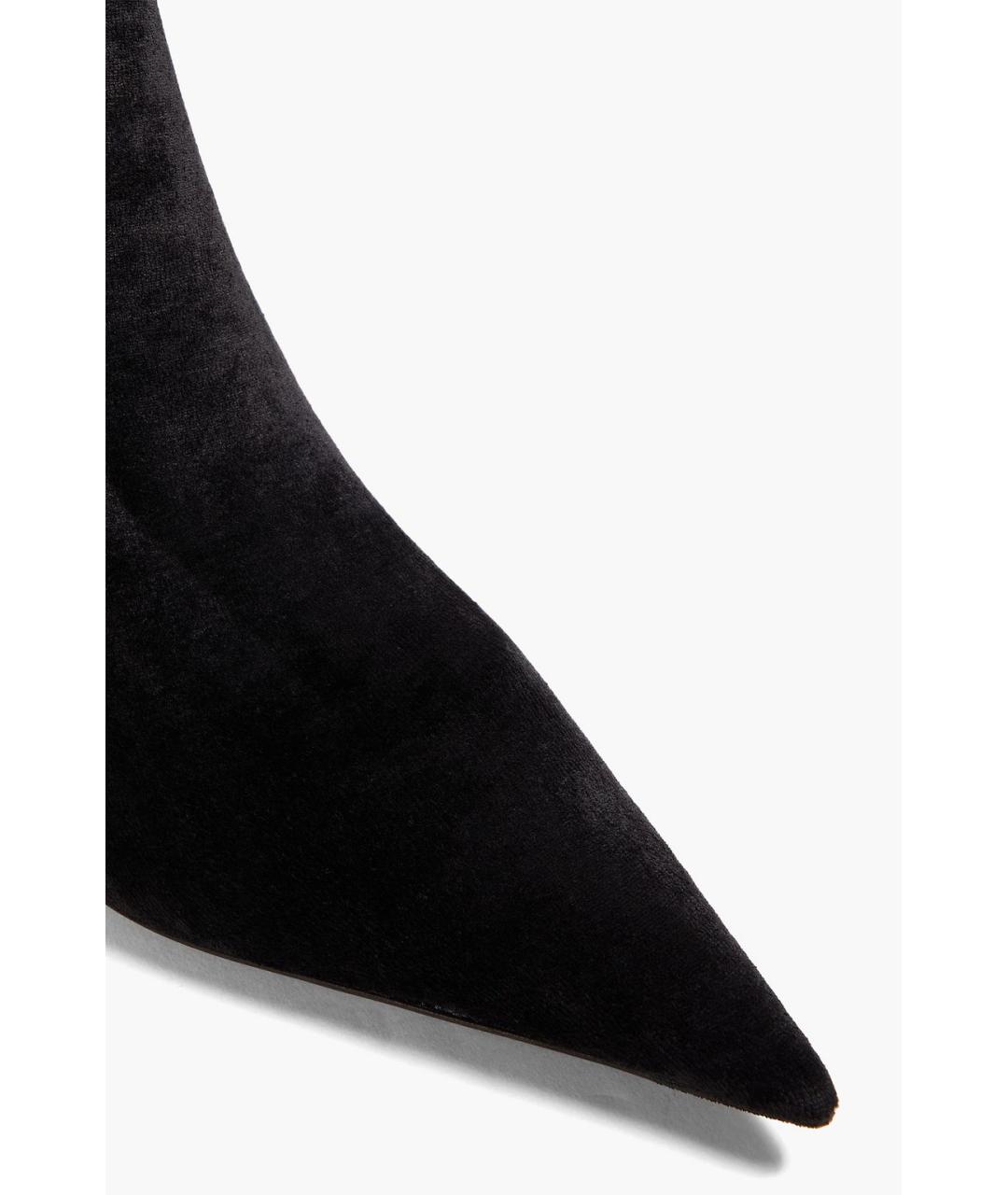 BALENCIAGA Черные бархатные ботильоны, фото 4