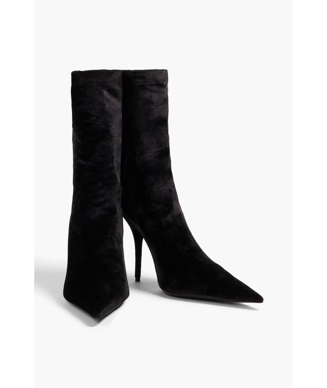 BALENCIAGA Черные бархатные ботильоны, фото 2