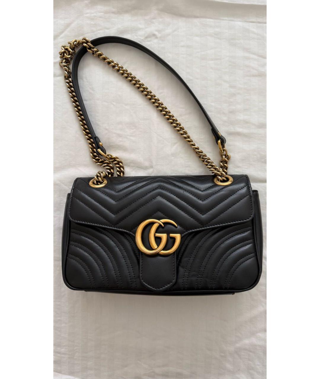 GUCCI Черная кожаная сумка через плечо, фото 5